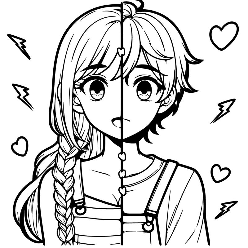 realistic girl boy split