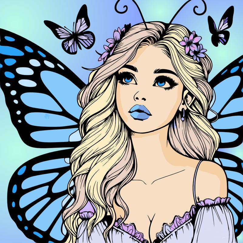 butterfly fairy realistic girl