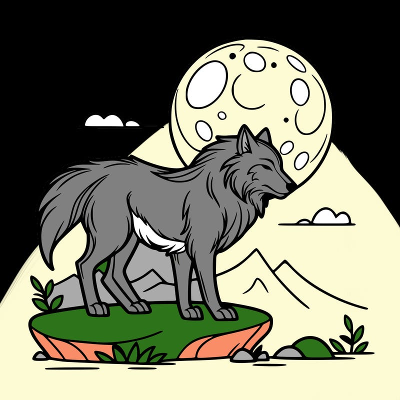 wolf moonlight