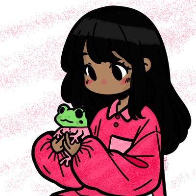 girl with long hair and a oversized shirt. and she is holding a frog