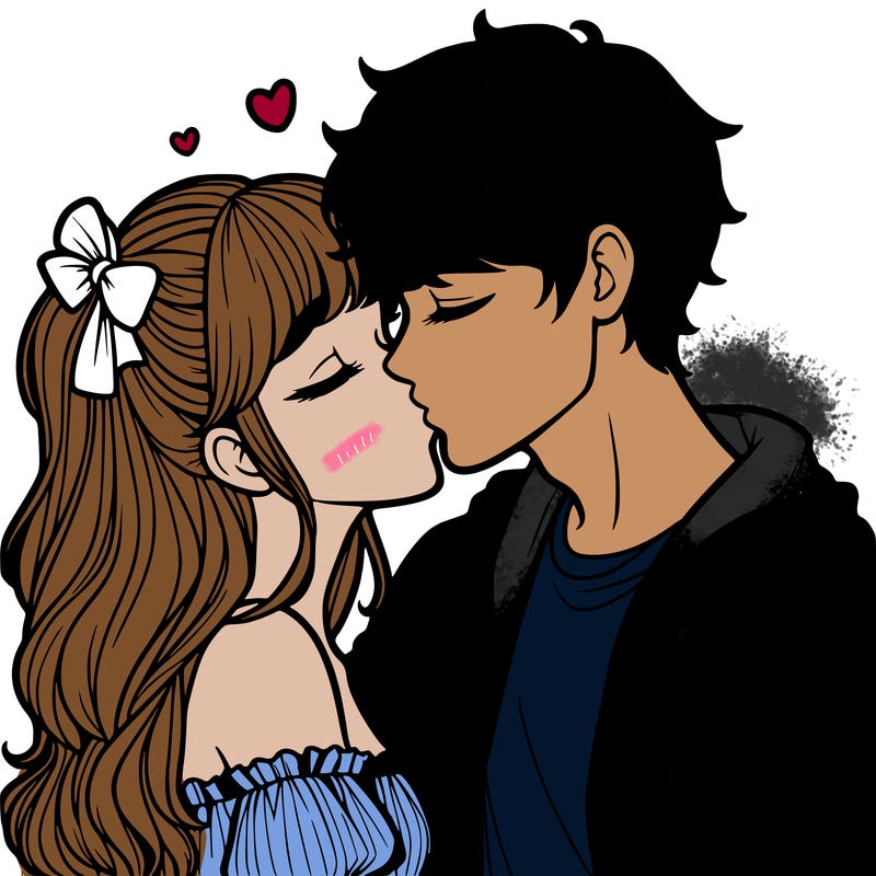 boyfriend and girlfriend kissing