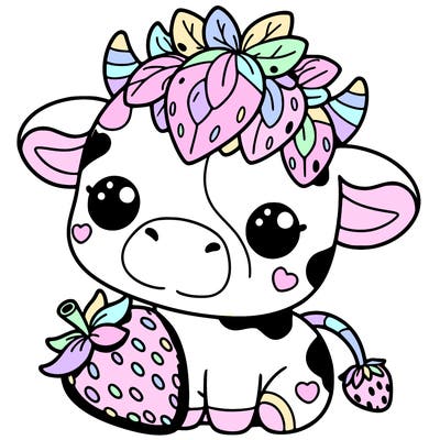 cute strawberry cow