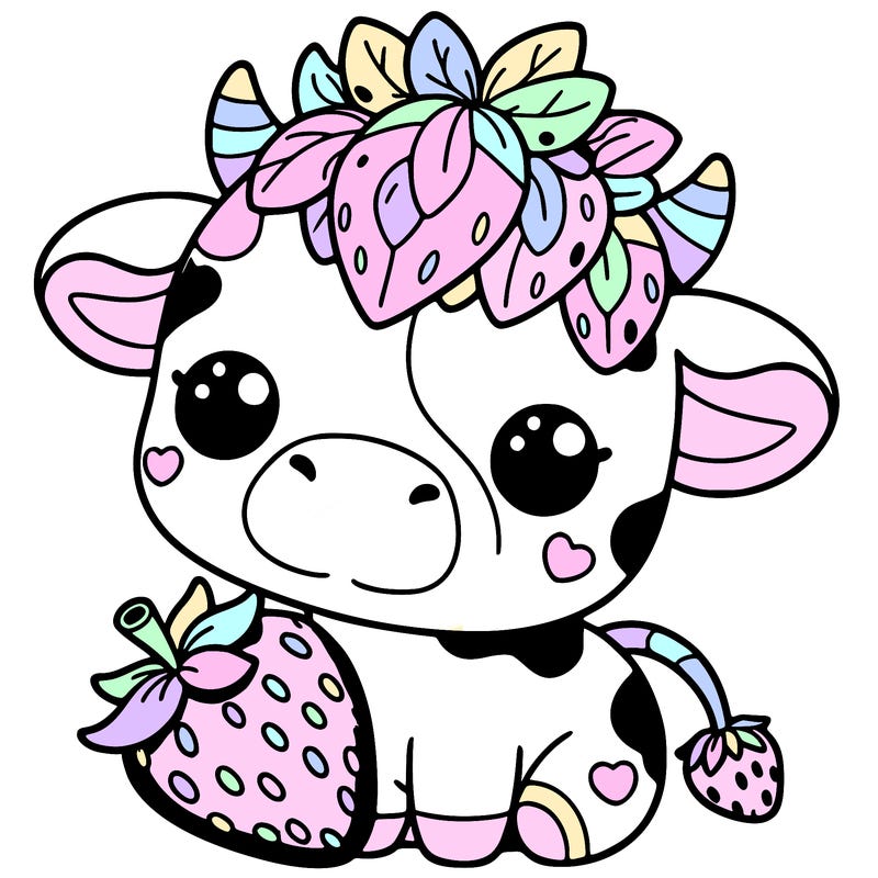 cute strawberry cow