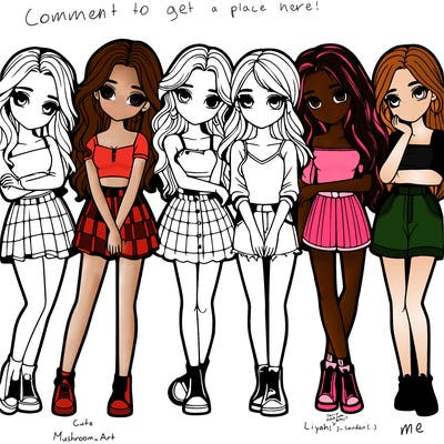 a group of girls realistic