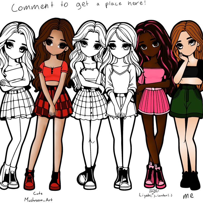 a group of girls realistic