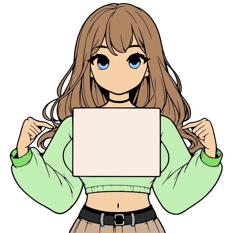 girl holding a blank sign in a long sleeve crop top