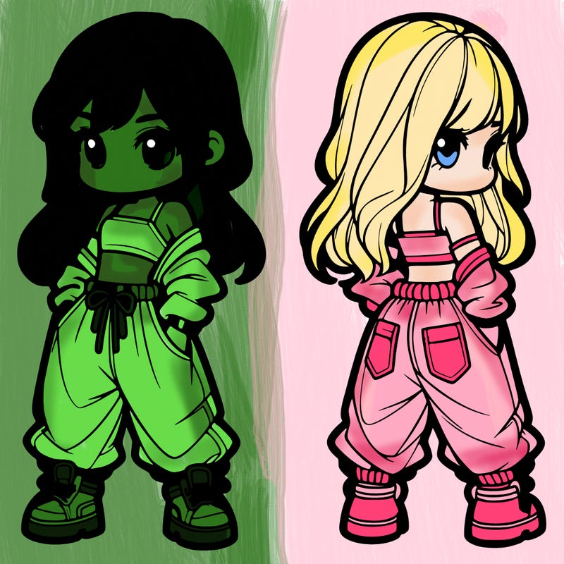 girl in crop top and baggy pants