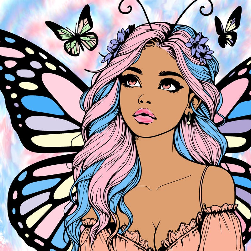 butterfly fairy realistic girl