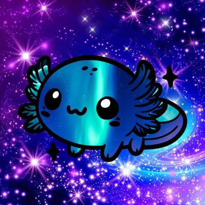 cute easy baby axolotl