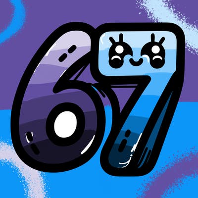 the numbers 67