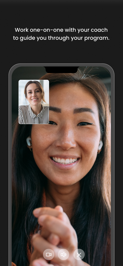 Noble. - One-on-one video coaching session interface on the Noble app