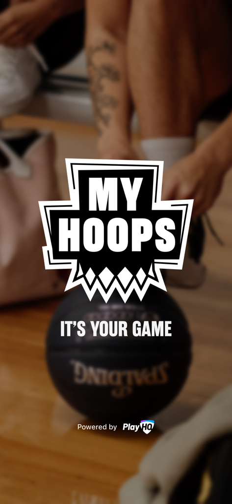MyHoops - MyHoopsコミュニティバスケットボールアプリのロゴとタグライン「its your game」