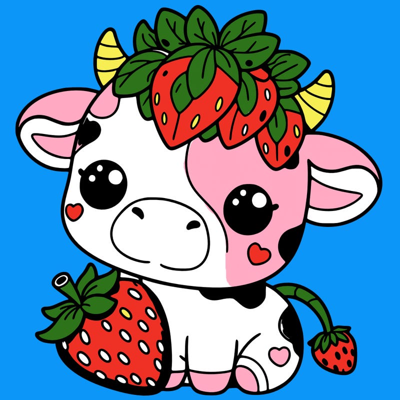 cute strawberry cow