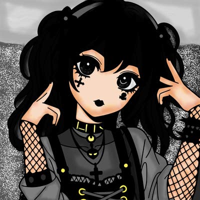 goth anime girl