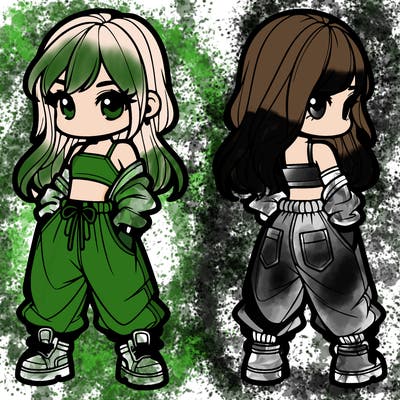 girl in crop top and baggy pants