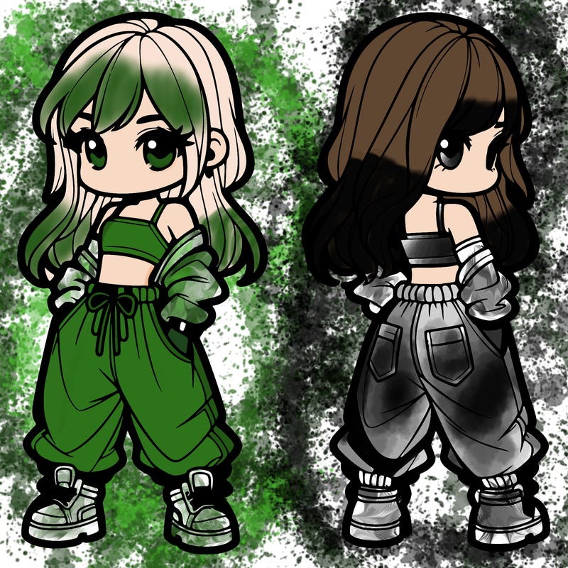 girl in crop top and baggy pants