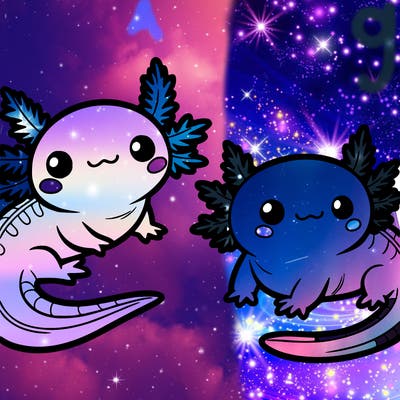 cute axolotls