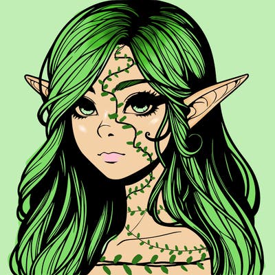 elf girl realistic dark fantasy