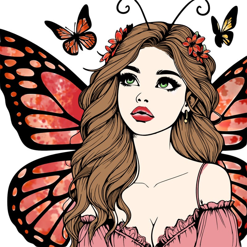 butterfly fairy realistic girl