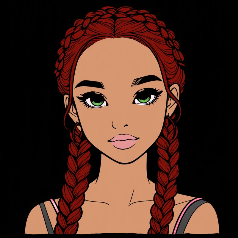 realistic girl with braids