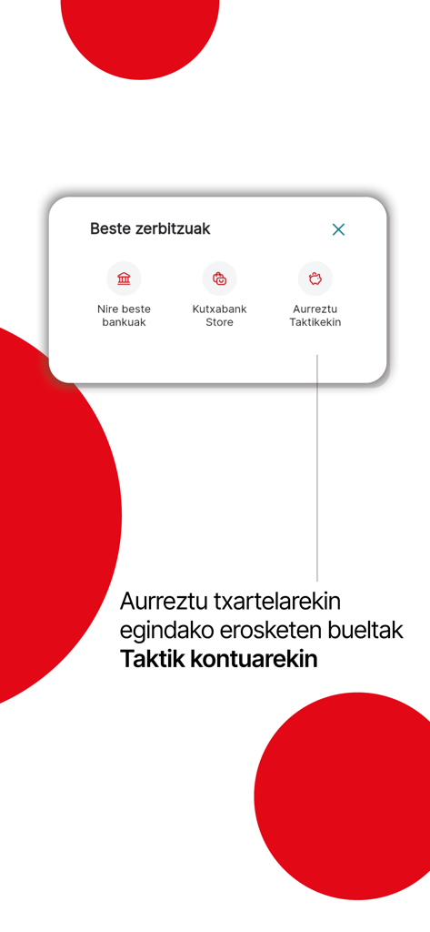 Kutxabank - Kutxabank app screen in Basque showing micro-savings feature Taktik