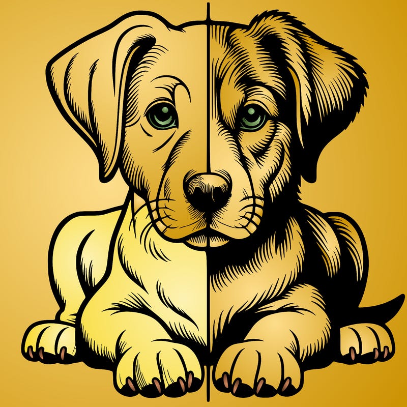 realistic dog split picture