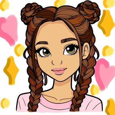 realistic girl with braids