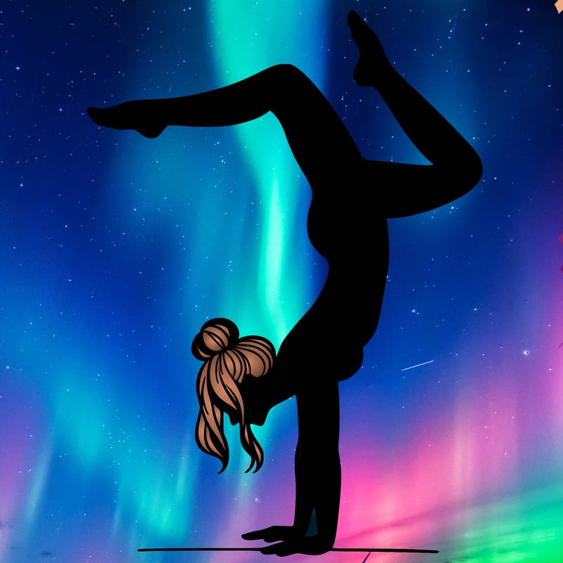 a woman doing a handstand