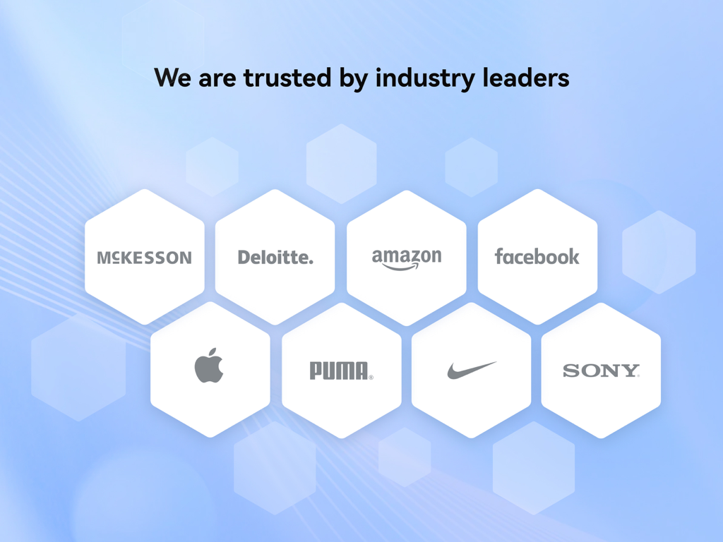 Loghi delle principali aziende, tra cui Apple, Amazon e Sony, che si affidano a EdrawMax per la diagrammazione professionale