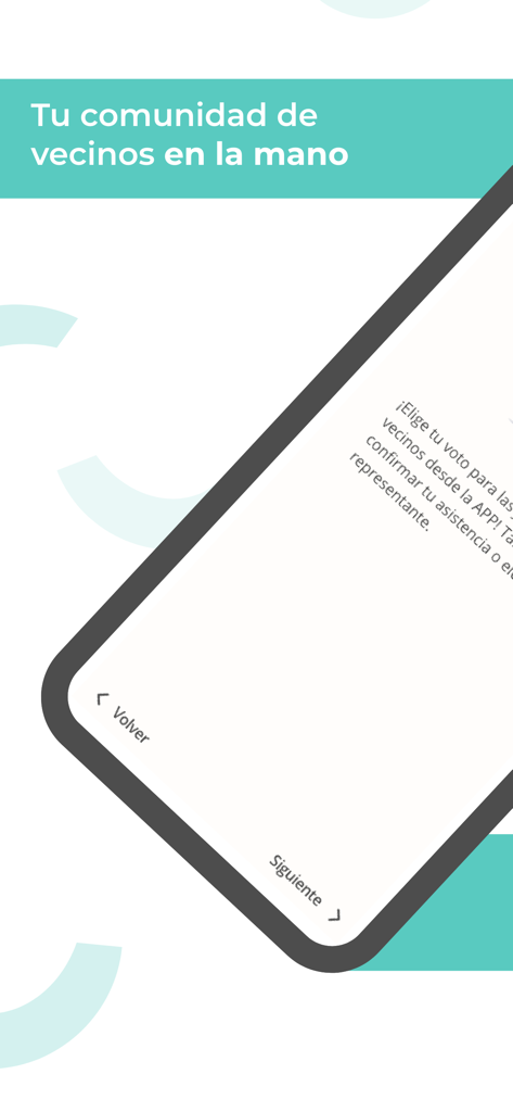 TucomunidApp interface for managing neighborhood community meetings and voting on a mobile phone.