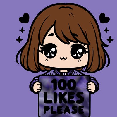 cute girl holding a sign saying 100 likes please