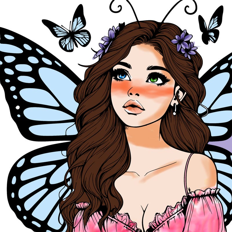 butterfly fairy realistic girl