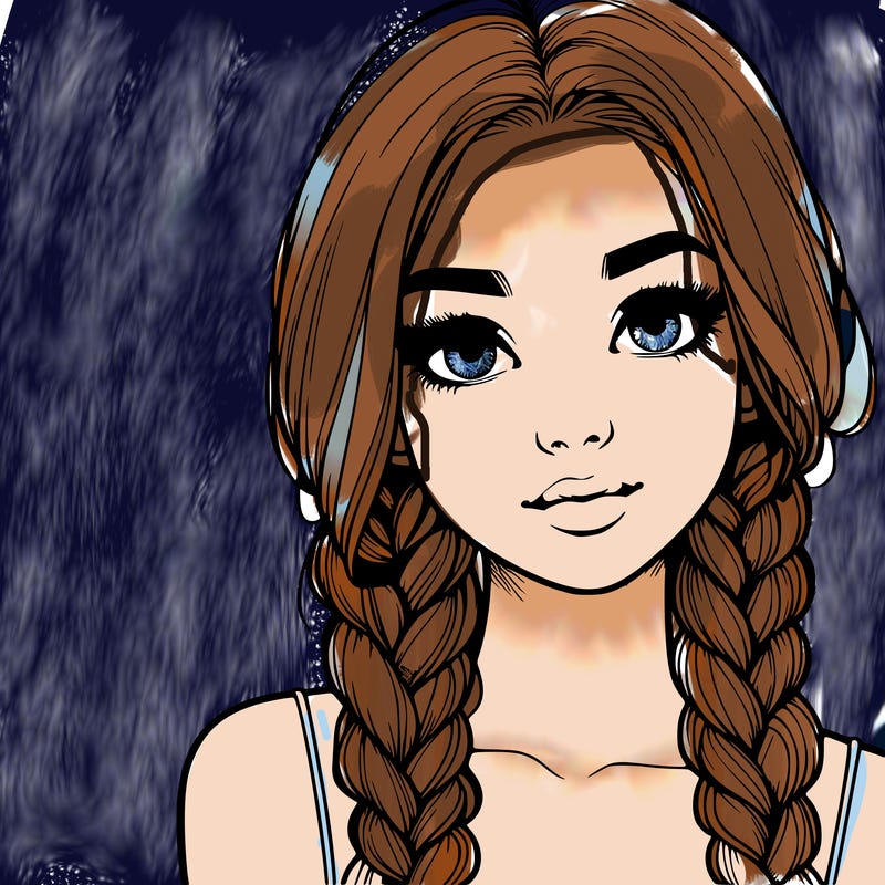 realistic girl with braids