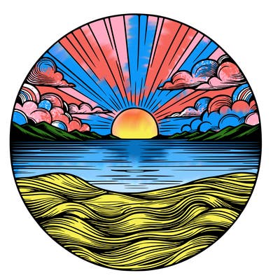 realistic sunset
