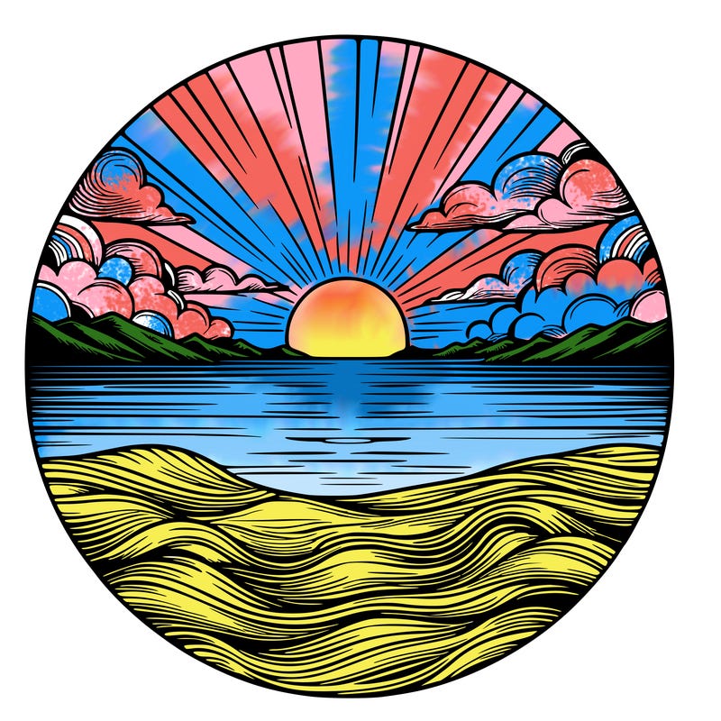 realistic sunset