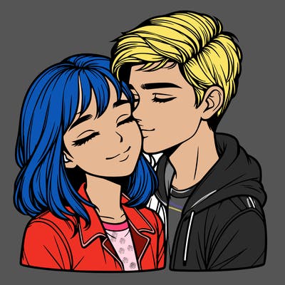 realistic girl and boy  love