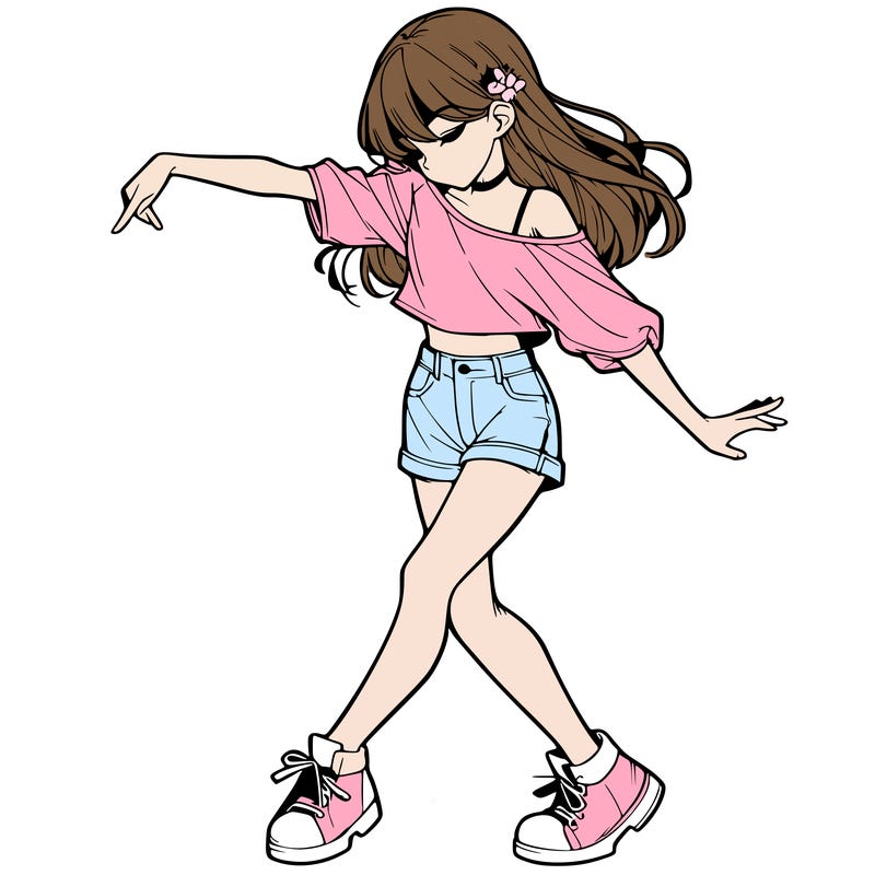 realistic girl danceing