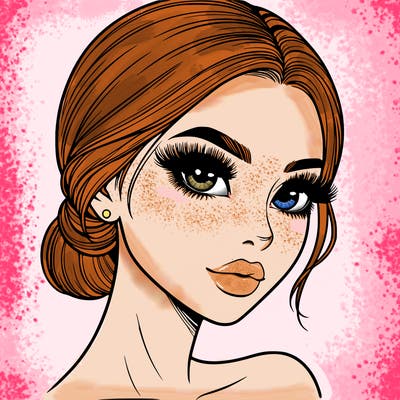 realistic girl with lashes