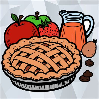 a pie of food