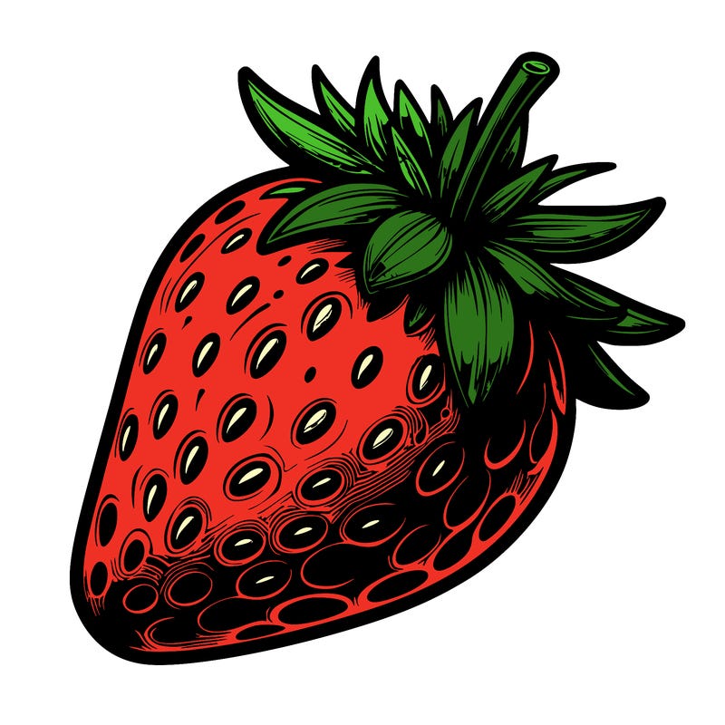 realistic strawberry