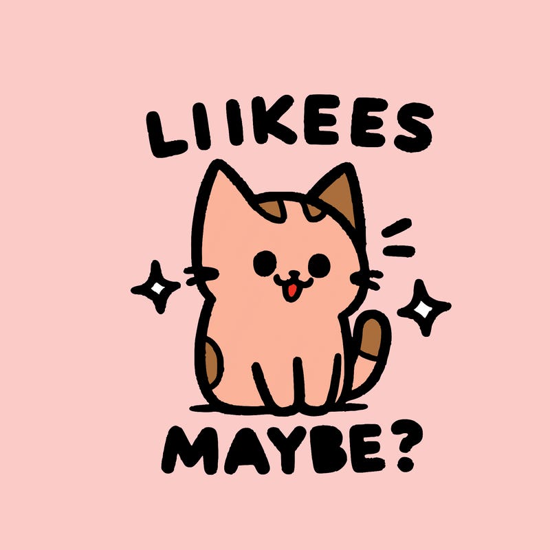 a cute cat saying likes maybe