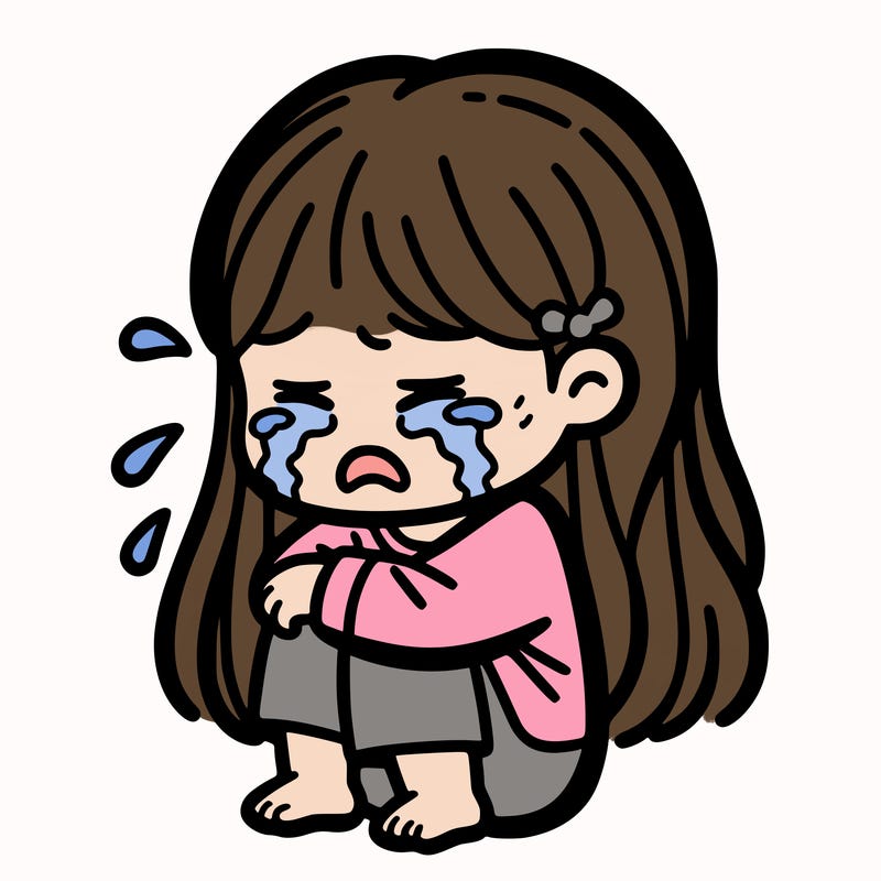 a girl crying