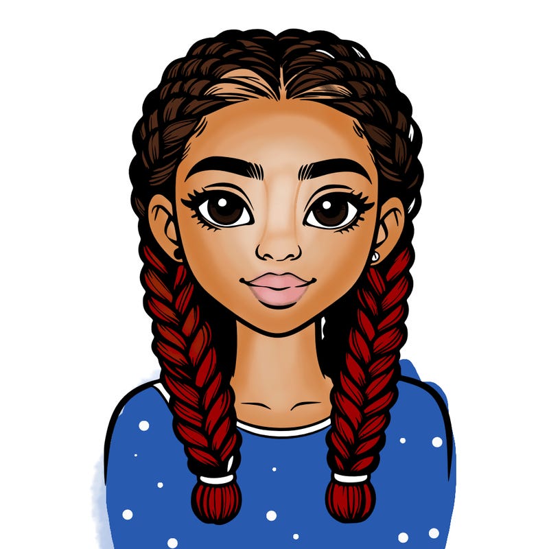 realistic girl with braids