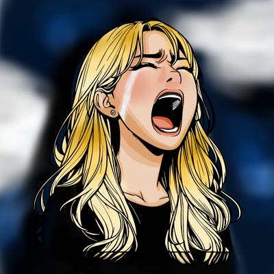 screaming realistic, girl