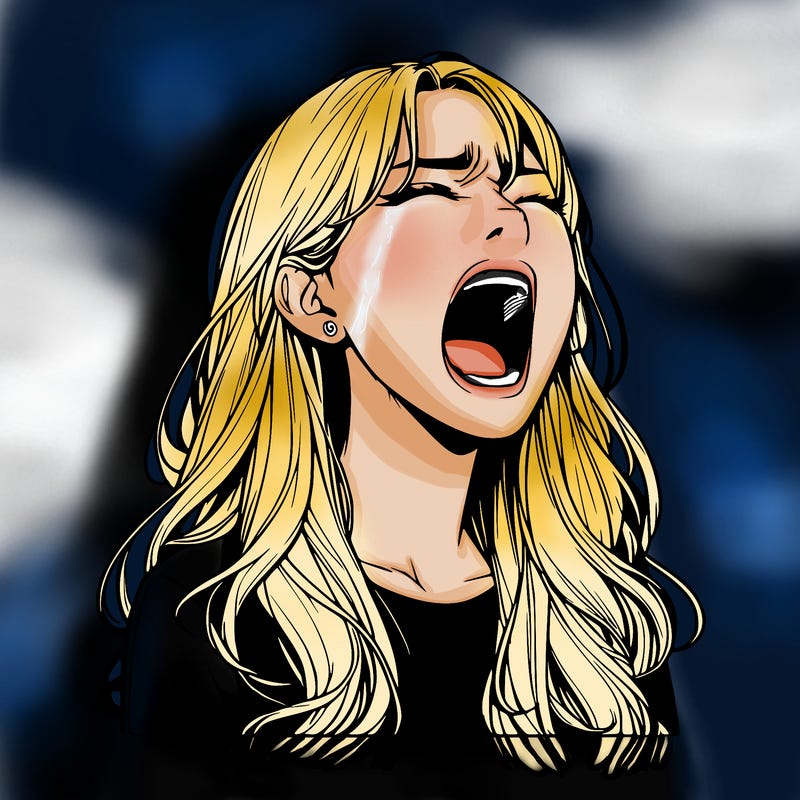 screaming realistic, girl