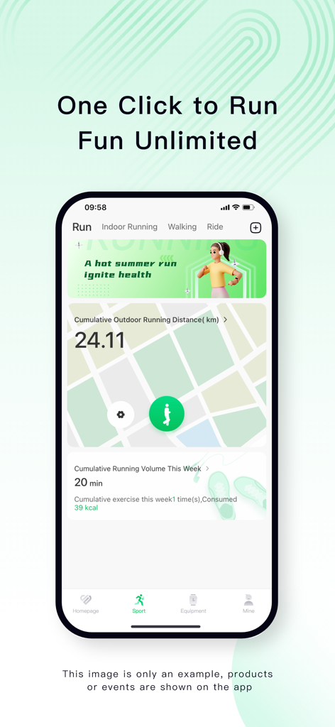 Lefun Health - Lefun Health mobile App mit Anzeige der Laufdistanzverfolgung und wöchentlichen Übungsstatistiken auf einer Kartenoberfläche.