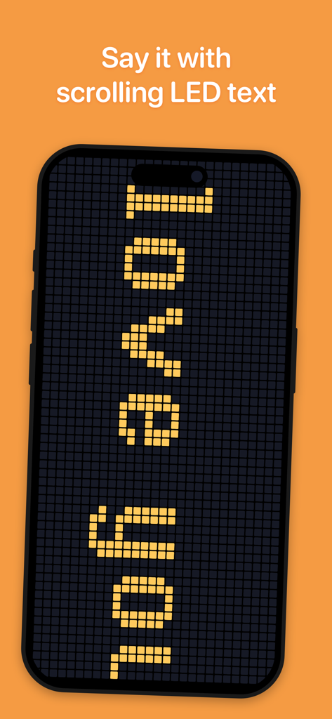 Banner LED LEDit muestra un mensaje de desplazamiento en la pantalla de un iPhone