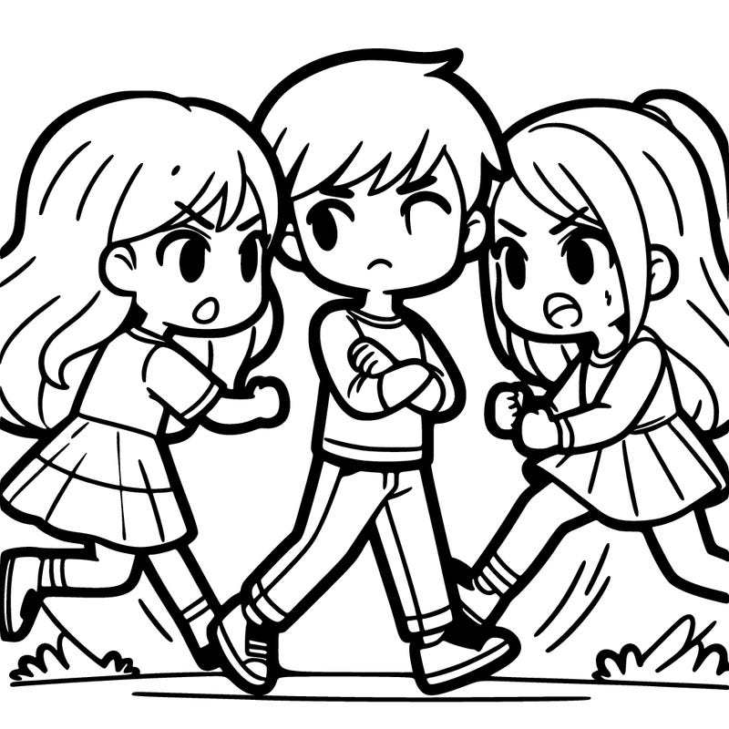 two girls fighting about a boy