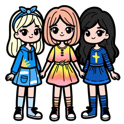 3 friends girls