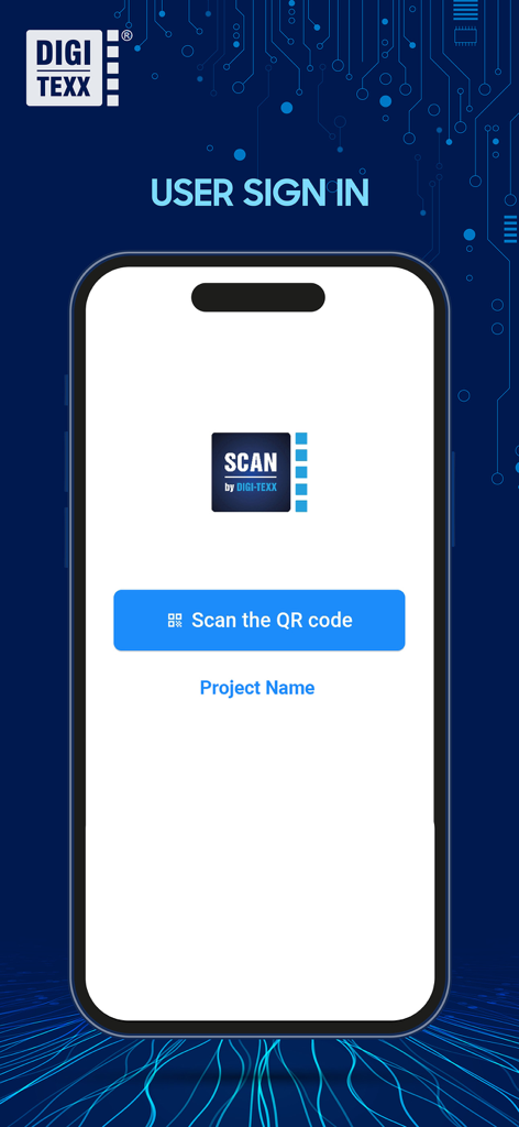 Digi Scan App - Digi Scan App user sign in screen with QR code login option